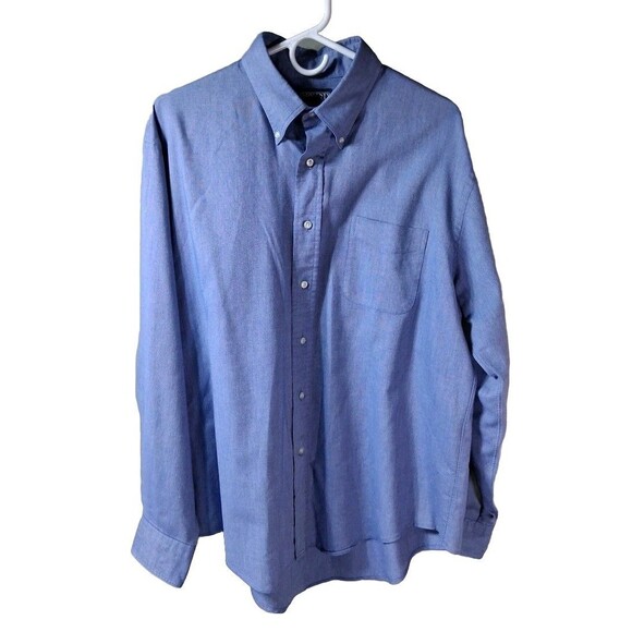 Lands' End Other - Lands End Dress Shirt 17-35 Regular Blue Button Down Collar Long Sleeve *Flaw